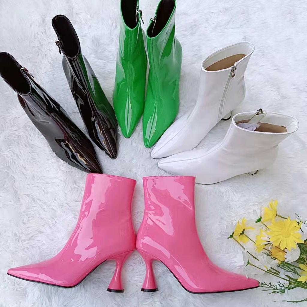 Moda Puntiagudo Charol Caramelo Color sólido Botas largas Tacón delgado  Botas de mujer comprar a buen precio — entrega gratuita, reseñas reales con  fotos — Joom