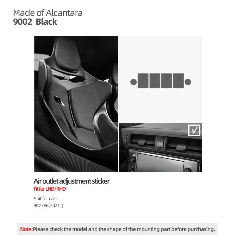 Betterhumz Made of Alcantara For Subaru BRZ/Toyota GR86 - Auto Dashboard Air Outlet Trim Stickers Car Interior Accessories