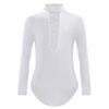Boys Glittery Rhinestones Dance Leotard Mesh Patchwork Long Sleeve Crisscross Strappy Front Bodysuit for Stage Performance