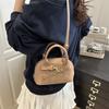 Fashion Small Size Shoulder Bag Belt Buckle Design Handbags Shell Bag Solid Color Top-handle Bags Women