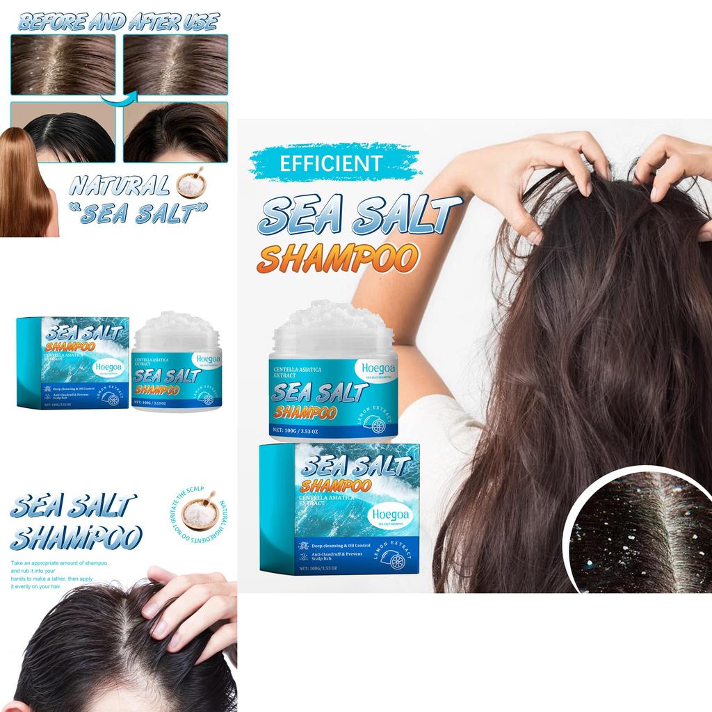 Hoegoa Sea Salt Anti Dandruff Shampoo Deep Cleansing Scalp Care For Itchy Hair 100g