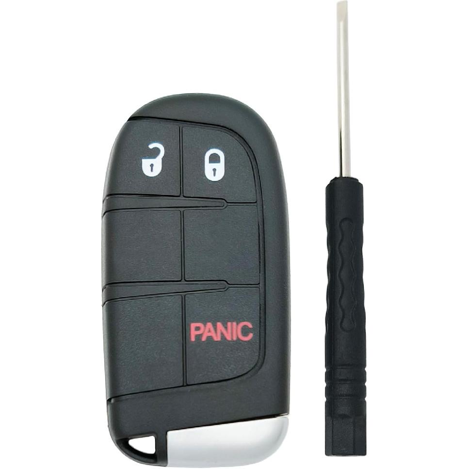 Remote Smart Key Fob Shell Case Fit for Dodge Charger Challenger - Chrysler 200 300 Keyless Entry Replacement Car Key Cover (4 Buttons-b)