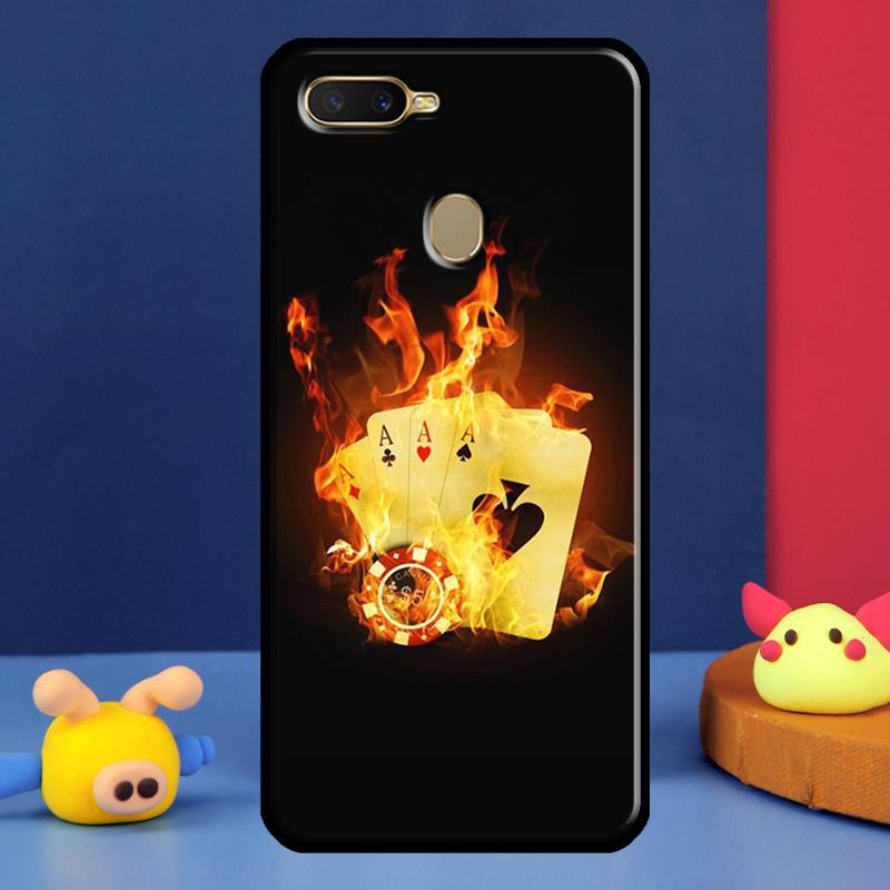 Las Vegas Casino Poker Case For Oppo A16 A76 A96 A58 A78 A98 A5 A9 A91 A15 A17 A77 A52 A72 A74 A94 A54S A57S Cover