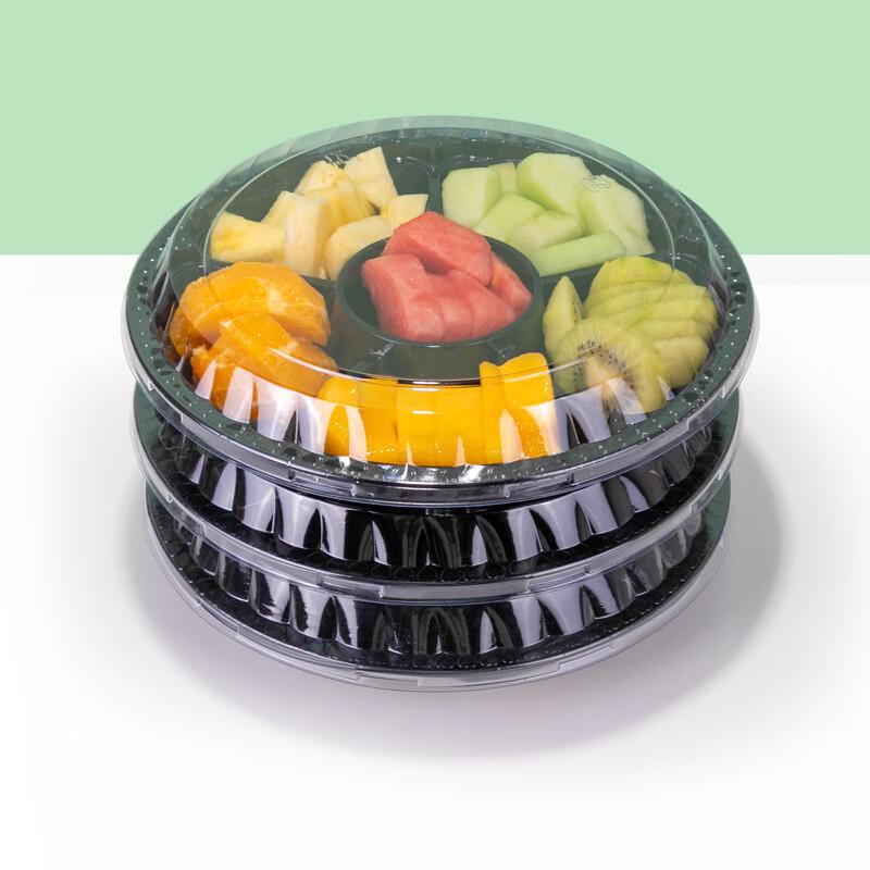 Disposable PET Fruit Salad Containers with Lids (100 Sets)