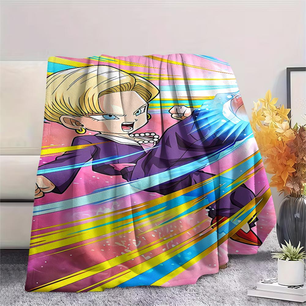 Dragon Ball Charaktere Druck Flanelldecke, Hohe Qualität, Bequem für Alle Jahreszeiten, Heimdekoration, Wärme und Komfort, Perfekt für Weihnachtsgeschenke