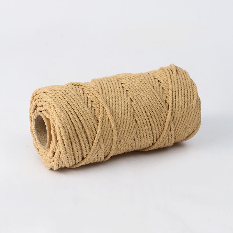 4mm Multi-Strand Macaron Colored Cotton Rope for DIY Tapestry & Decorative Weaving.