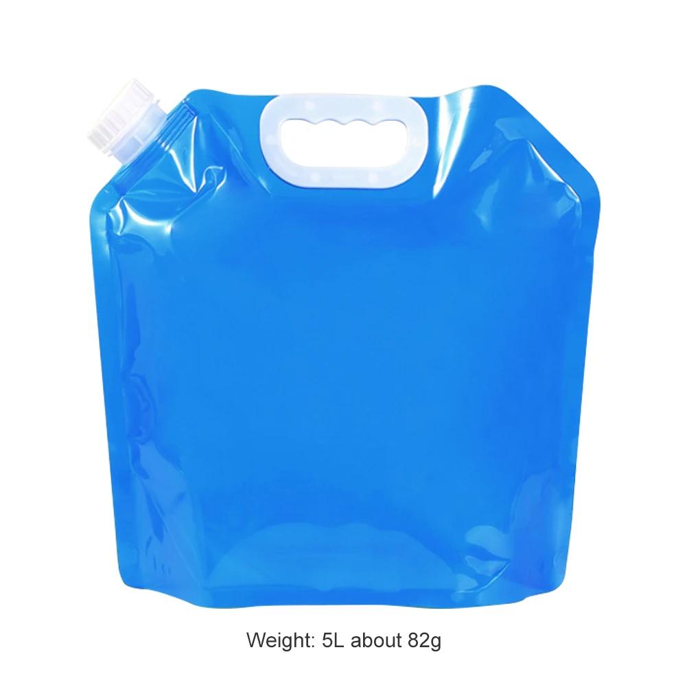 

5/10L Outdoor Camping Water Storage Bag Foldable Car Water Bag No Leakage Portable Water Container with Faucet Clear Water Pouch