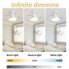 Ceiling Fan Light APP Remote Control Retractable Blades Fans with Light E27 Socket 4 Speed Dimmable Timing Bedroom Living Room