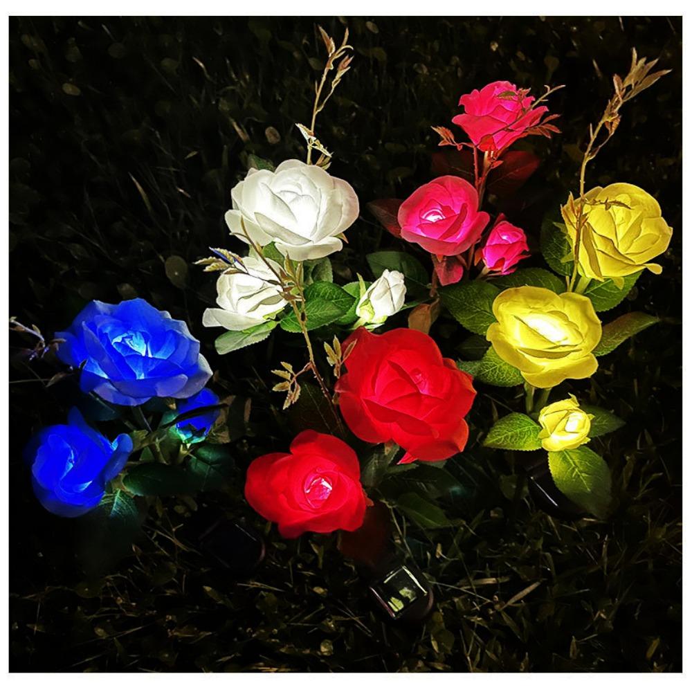 3/5 Heads LED Simulated Solar Lights Waterproof 5 Colors Outdoor Decorative Solar Light Garden Solar Lights