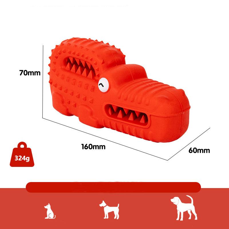 Custom Alligator Pet Treat Dispenser Toys Cleaning Teeth Squeaky Indestructible Rubber Chew Dog Toy