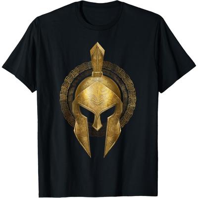 Spartan Helmet Warrior Gold Gladiator Sparta Greek Gym T-Shirt