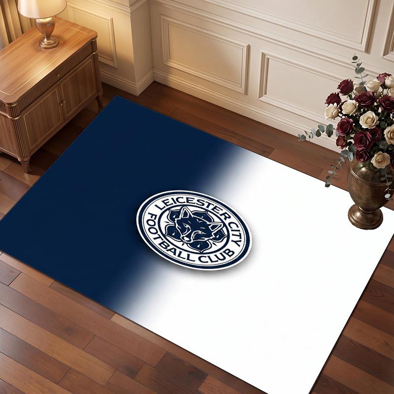 Tappeto in Velluto di Cristallo con Stampa del Leicester City Football, Comodo Assorbente d'Acqua Antiscivolo Tappeto per Pavimenti Interni
