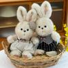Retro Couple Rabbit Plush Toy - Adorable Clothes-Wearing Rabbit Doll for Children's Soothing & Birthday Gift