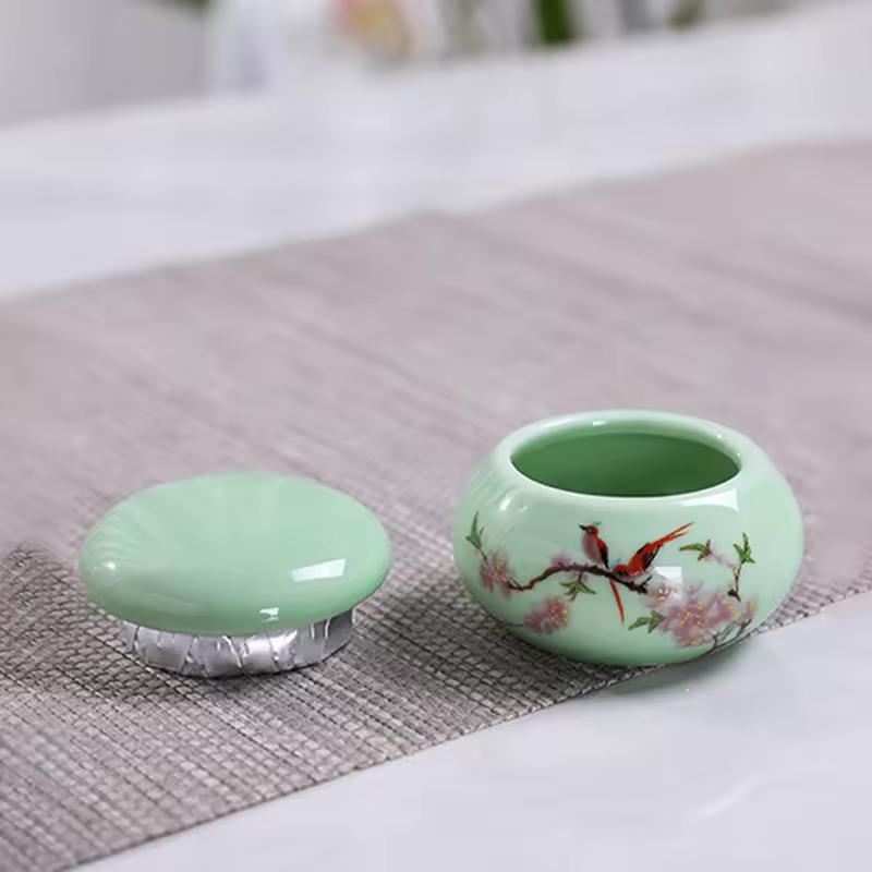1Pc Ceramics Nail Cup with Lid Acrylic Liquid Powder Ceramic Cup Nail Art Acrylic Liquid Powder Porcelain Dappen Dish Container