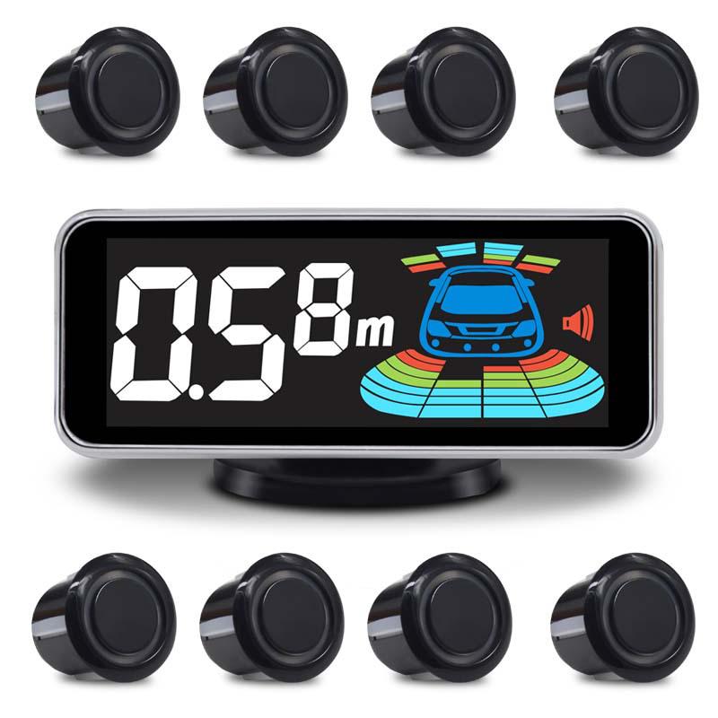 8-Probe Front and Rear Car Reversing Radar with Voice Buzzer