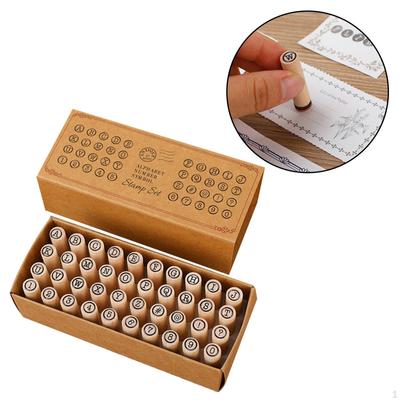 40 Pieces Alphabet Stamps Seal Set Letter & Number Symbols Stamper for Teaching Play