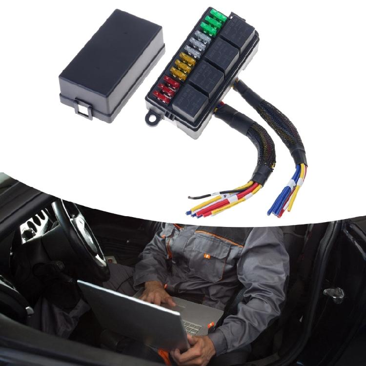 High Load Capacity Weatherproof 12 Way Relays Fuses Box with Pre Installed Wiring for Marine Efficient Power Management