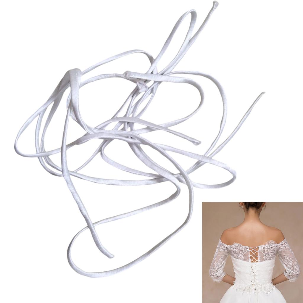Brudesatin Bånd Reb Korsetryg Udskiftning Satin Prom Kjole Snøring til Brudekjole Korsetryg