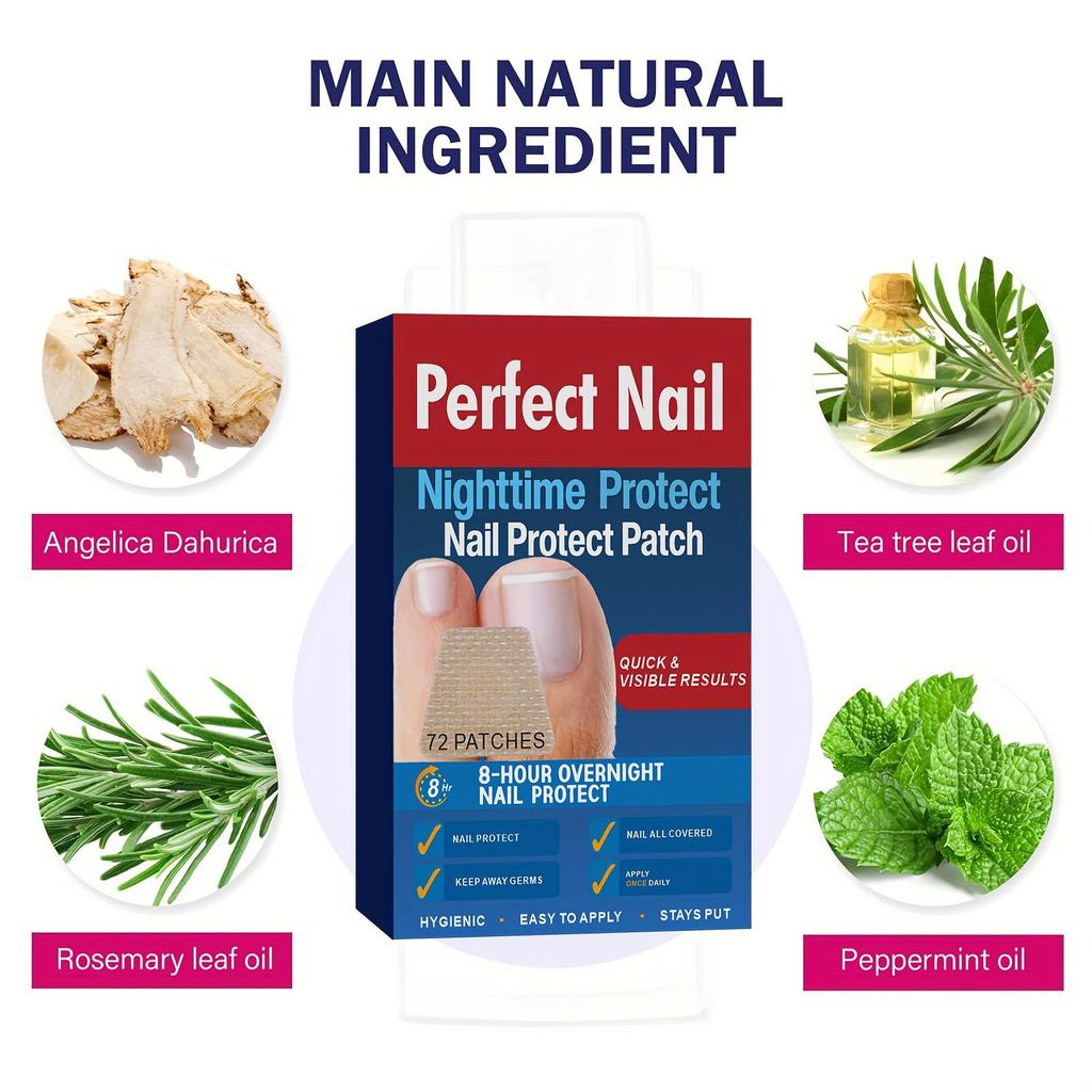 Night Nail Care Patches Improve Yellow And Thickened Nails, Reduce Onychomycosis And Soft Nails(72pcs/box)
