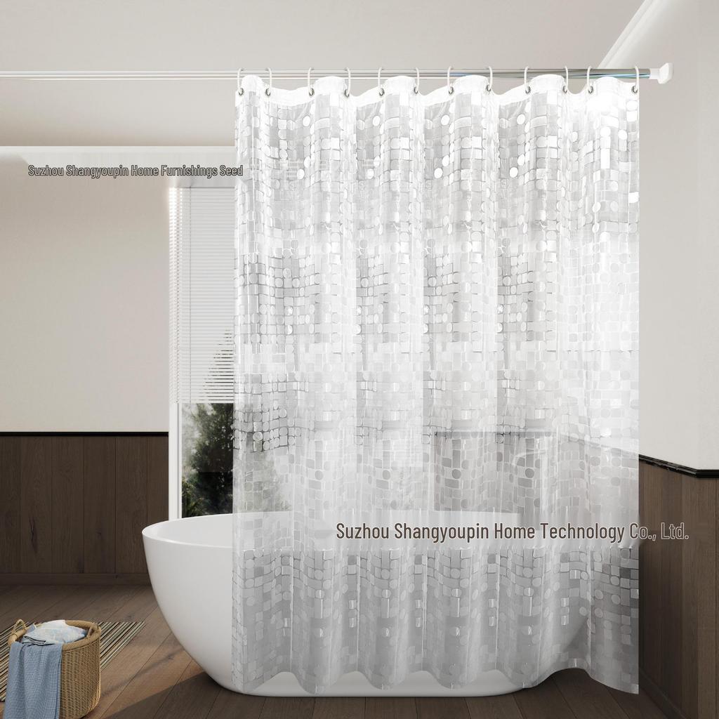 3D Transparent PEVA Waterproof Shower Curtain