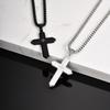 Vnox Stainless Steel 25.7x38.7mm Cross Pendant Necklace with Zircon Stones for Men Women Box Chain Punk Jewelry Gift Anniversary
