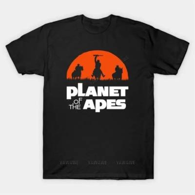 Brand Man Casual T-shirt Black Tshirts for Mens Planet Of The Apes T Shirt Unisex Cotton Summer Short Sleeve Fashion Tee-shirt