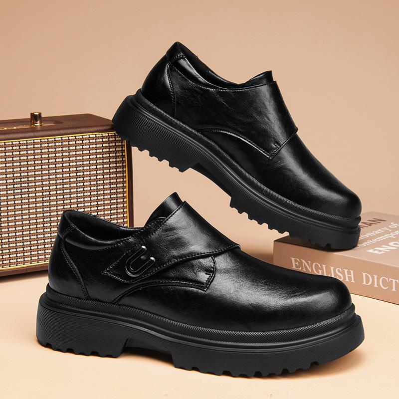 High Quality Cow Leather Platform Wedding Shoes for Men Designer Soft-soled Men Dress Shoes Autumn New Derby Shoes Male