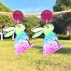 Easter Acrylic Bunny Earrings for Women Glittery and Colorful Rabbit Dangle Earrings Festive Holiday Jewelry for Easter Celebrations