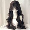 Full-Cover Women's Wig with Middle Part, Curtain Bangs, Long Curly Hair, Perfect for Natural Face Shape—No Hairnet Needed