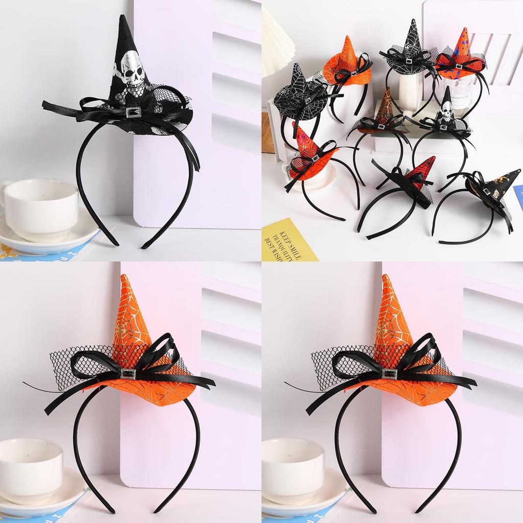 Handmade Halloween Hair Accessory With Spider And Witch Hat For Cosplay And Parties