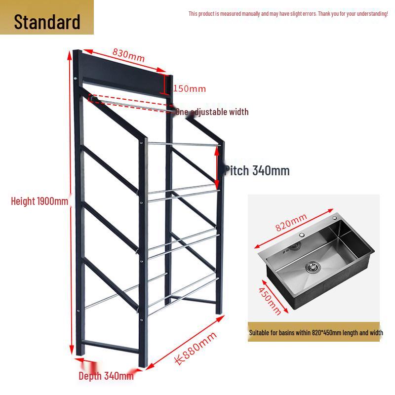 Stainless Steel Single/Double Sink Display Rack & Vegetable Washing Basin Shelf