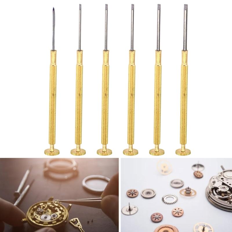 Copper Handle Screwdriver Set With Stainless Steel Tips For Watch And Eyeglass Repair Precise Tools
