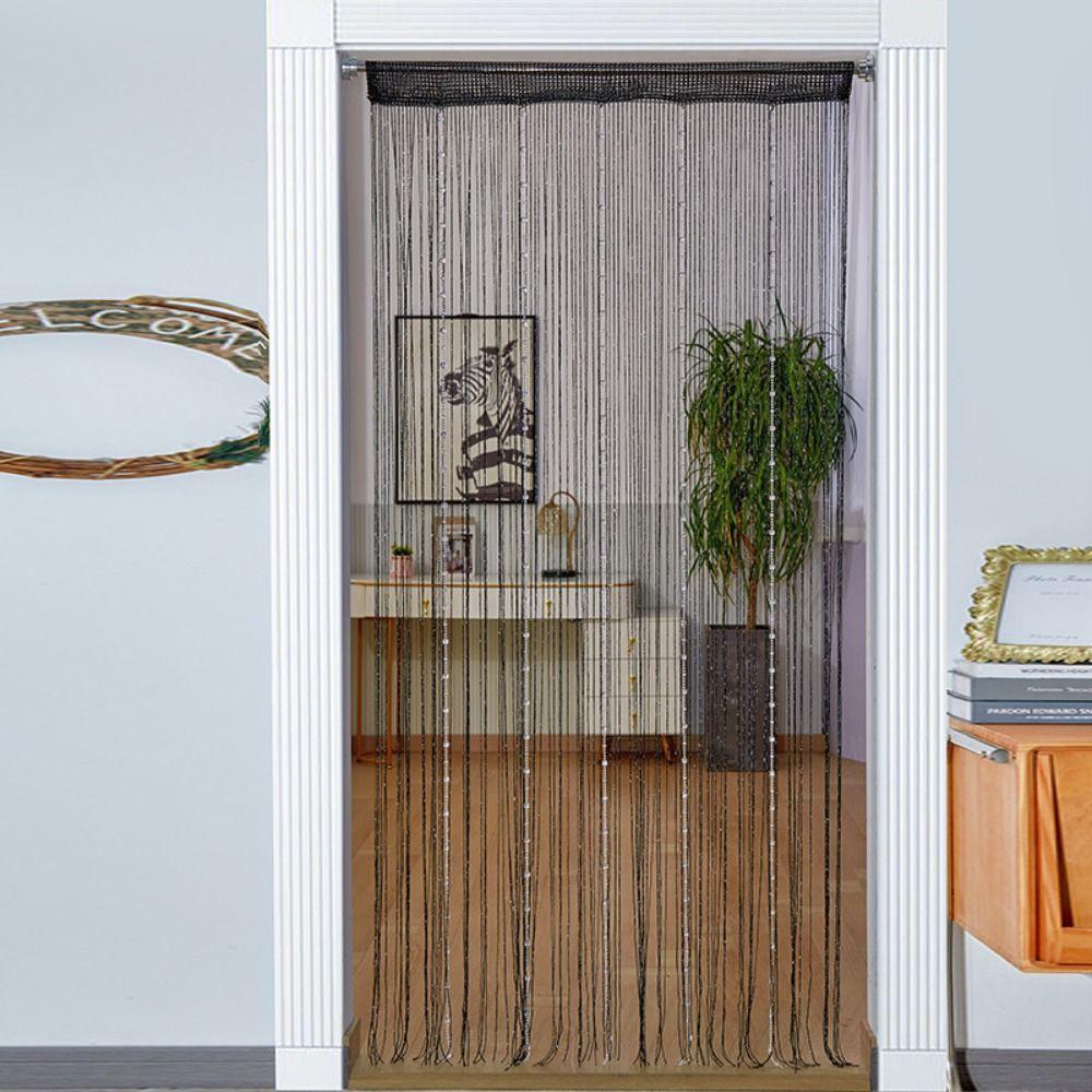 Room Divider Crystal Beads String Curtain Solid Color Tassel Window Curtain  Home Decor