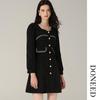 DONEED Elegantes Midi-Kleid im Tweed-Stil für Damen