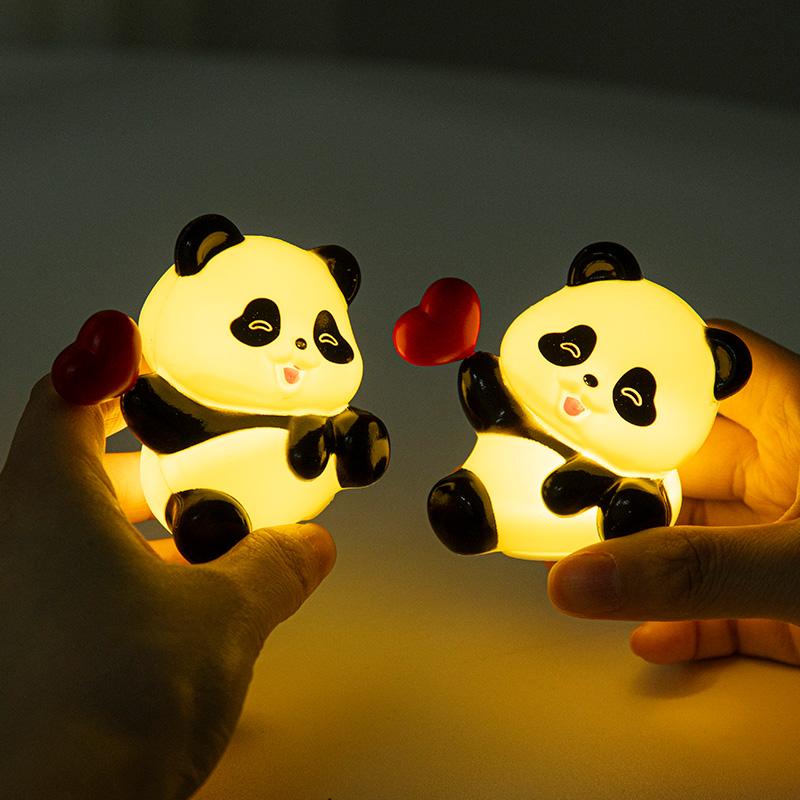 Cute Panda Ornament Desk Accessories Plastic Panda Birthday Cake Decoration Bedroom Ornament Home Decor Christmas Gift for Kids