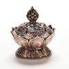 Tibet Sběratelská Bronzová Příznivá Soška ve Tvaru Lotosu Krabička Kadidelnice Censer