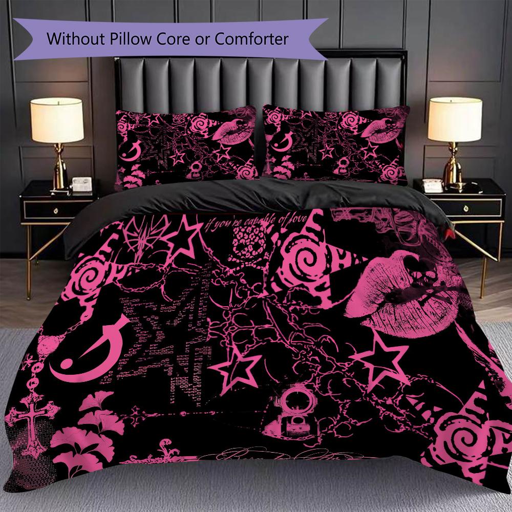 1PC Halloween theme pattern Bedding Quilt Set Quilt Cover Pillowcase Home Decoration Birthday Gift (1 * duvet cover + 2 * pillowcase, without core)