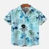 Men Mixed Fun Motif Loose Short Sleeve Shirts
