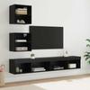 TV Wall Units with LED Lighting 5 Pcs Black Oak Effect
