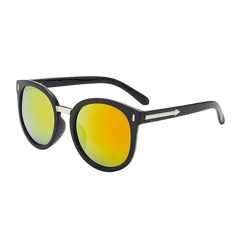Classic Small Frame Round Sunglasses Women/Men Brand Designer Alloy Mirror Sun Glasses Vintage arrow sunglasses