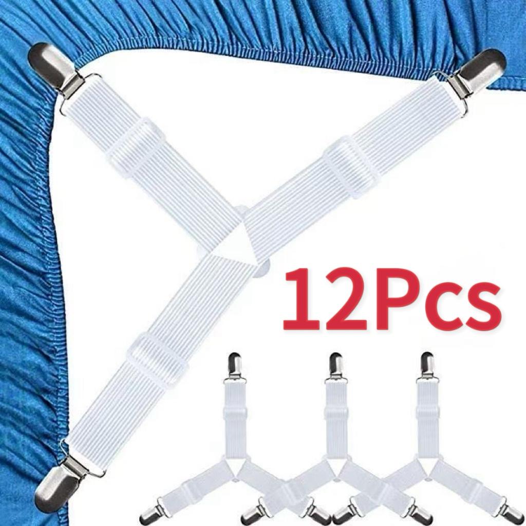 4PCS/Set Elastic Bed Sheet Grippers Adjustable Belt Fastener Clips Mattress Cover Blankets Holder Sofa Fixation Organize Gadgets
