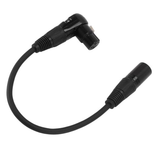 Ongwan XLR Microphone Extension Cable Adapter, Right-Angled XLR to Straight XLR Cable, PVC, Suitable for Musical Instruments, Sound Rooms, Mixers, Sou