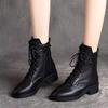 Botas de Mujer Botas de Cuero de Caña Alta Botas Chelsea de Punta de Lujo para Mujer Botines de Plataforma con Cordones Botas Mujer2025