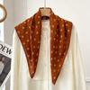 Korean version of solid color big red small square scarf women's plain color spring and autumn warm silk scarf versatile professional scarf decorative