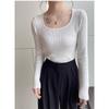 Fashion Women's Solid Square Collar Sweater Autumn Winter Long-sleeved Inner Top Slim Bottoming Knitted Sweaters Casual Pullover