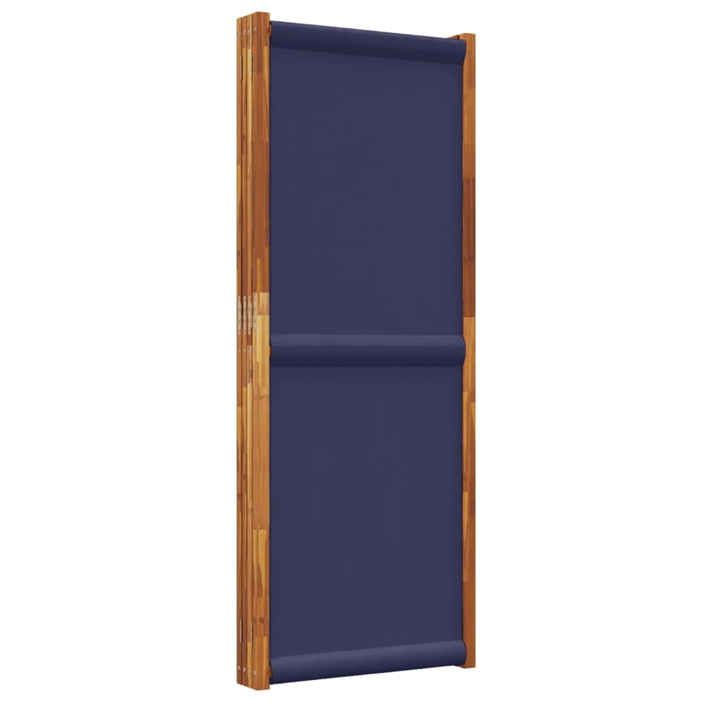 4 Piece Folding Screen In Dark Blue 280 X 180 Cm