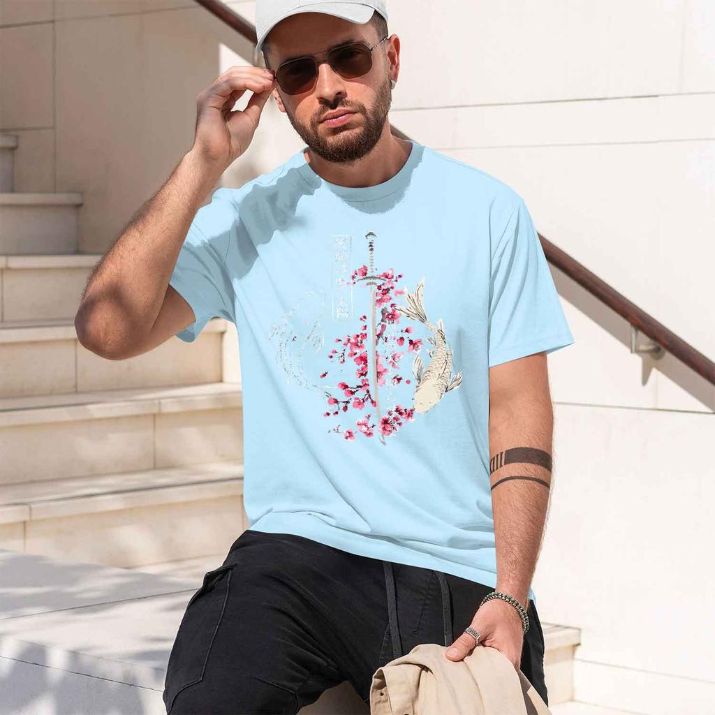 Japanese Blossom Print Unisex Unisext Tshirt Summer Autumn Daily Outor Sports Casual Loose Street Shortsleeve 2026 New Model