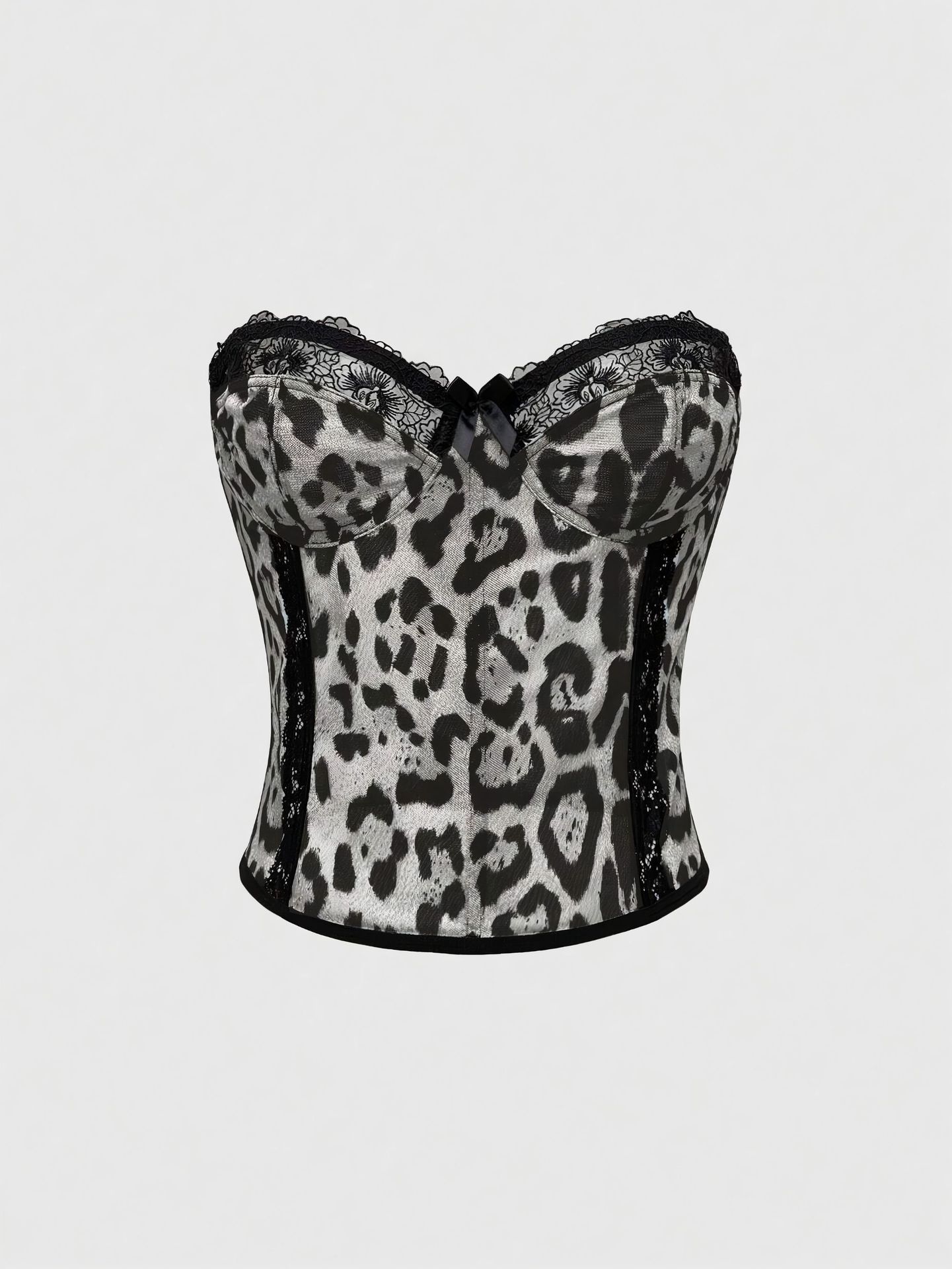 

Жіночий боді-корсет з леопардовим принтом у європейському та американському стилі, білизна, дивна мода, нічний одяг L білий