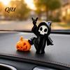 Fine Texture Halloween Decor Ornament, Ghost Pumpkin Matte Figure, 3D Detailed Model Printed Decoration for Desktop Bedroom Car Display