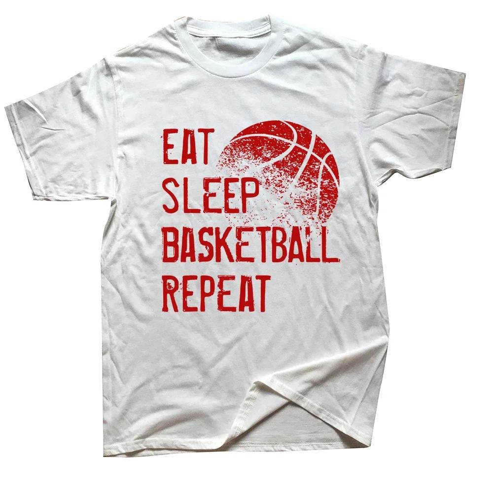 2025 Graphic Streetwear Short Sleeve Birthday Gifts Summer T-shirt Mens Clothing Funny Eat Sleep Basketball Repeat T Shirts